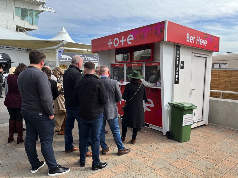 Tote betting stand at racecourse